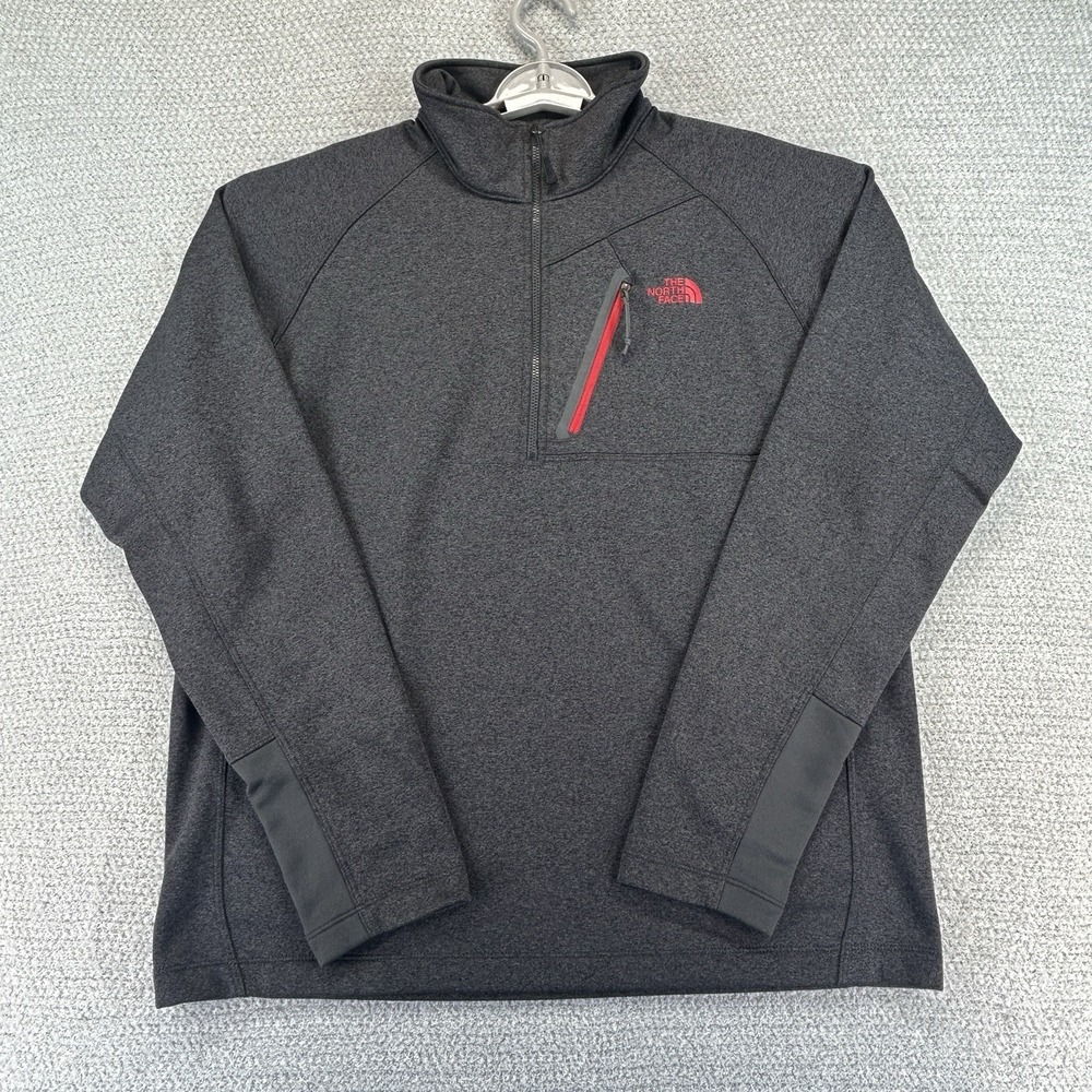 The North Face Sweatshirt Mens Large Gray Canyonlands 1/2 Zip Fleece Pullover‎